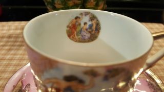 L M Royal Halsey pink gold tea cup saucer set Souvenir Haven Connecticut 3