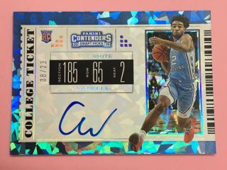 2019 Contenders Draft College Ticket Cracked Ice Auto Coby White 08/23 Rc（u）