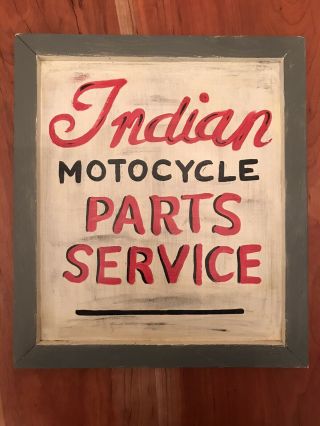 Indian Motorcycle Sign Wooden Shelf Display Hand Painted 16”