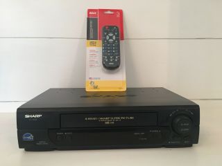 Sharp Vc - A582u Vhs Vcr Player Recorder - Hi Fi - 4 Head Stereo With Remote