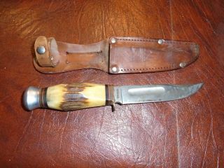 John Rand Bowmen Handle Knife Vintage With Sheath Soligen Germany