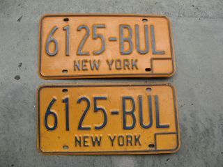 1973 73 - 1986 86 York Ny License Plate Pair Yom 6125 Bul Tags Set