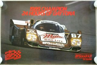 Porsche 1989 Champion 24 - Hours Of Daytona Auto Racing Poster Miller High Life