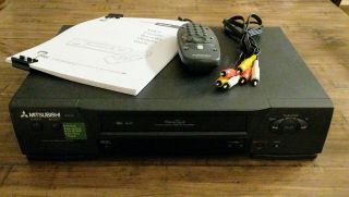 Mitsubishi Hs - U430 4 Head Vcr Vhs Player With Remote,  Cables,  Blank Tape