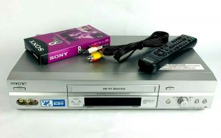 Sony Slv - N750 Vhs 4 Head Hi - Fi Stereo Vcr Video Recorder W/ Remote