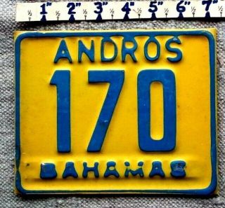 Andros Bahamas License Plate Tag 1981 - 1982 