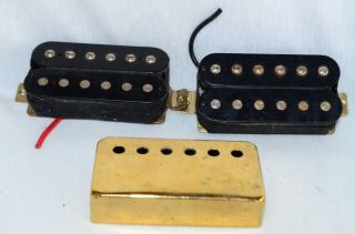 Vintage Gibson Guitar F & R Pickups Bridge And Neck Bhc Pick Ups 1 Gold Cover