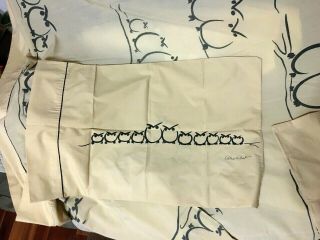 Vintage Springmaid Twin Flat Sheet,  2 Pillow Cases Owls Alex West