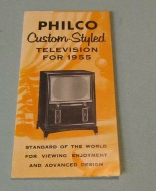 1955 Philco Television Advertising Brochure Finger Tip Tuning System Vintage Tv
