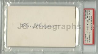 Harry Hooper - Boston Red Sox Player - Psa/dna Slabbed Autographed 3 " X 5 " Card