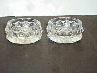 2 Vintage Fostoria American Pattern Crystal Individual Open Salt Cellars Dips