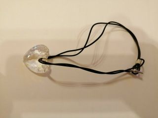 Vintage Large Swarovski Heart Crystal thong necklace 3