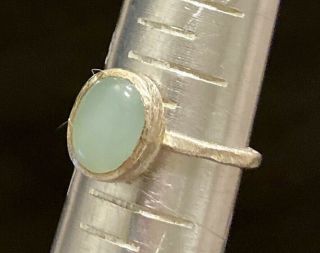 Vintage Sterling Silver 925 Green Stone Ring Marked Size: 6.  5 A004