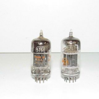 2 - Rca 5751 Black Plate,  3x Mica Amplifier Tubes.  Tv - 7 Test Strong.