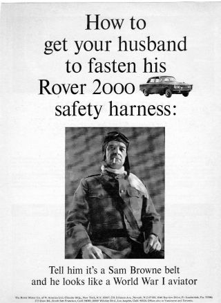 Vintage 1967 Rover 2000 " How To Get Your Husband " Full Page B&w Print Ad
