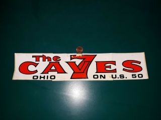 Vintage 1950s Bumper Sticker The 7 Caves Ohio Us 50 Seven Caves Attracton Souven