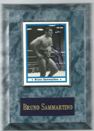 1 The Living Legend Bruno Sammartino Signed Trading Card W/ Plaque W/coa