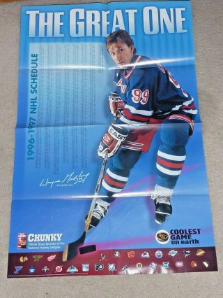 1996 - 97 Chunky Soup Wayne Gretzky Nhl Big Schedule Poster 56 X 84 Cm 22 " X 33 "