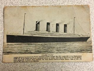 White Star Line Rms Titanic 1912 Postcard Olympic And Britannic Sister Ship