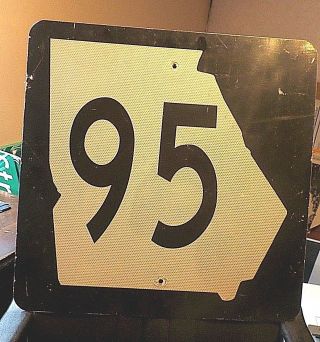Georgia Ga State Route 95 Highway Sign Lafayette Ringgold Real Retired Sign