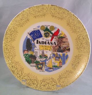 Vintage Indiana State Plate With Yellow Trim