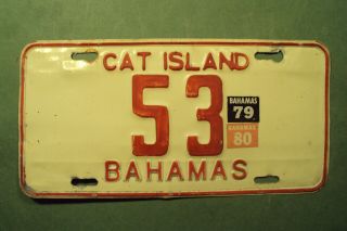 Bahamas - Cat Island - 1978 - 80 License Plate - Third Year Of Issue