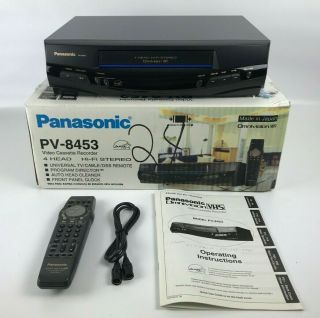 Panasonic Pv - 8453 Video Cassette Recorder Player Vcr 4 - Head Hifi Stereo W Remote