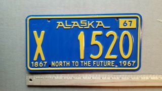 License Plate,  Alaska,  1867 - 1967 North To The Future,  X 1520