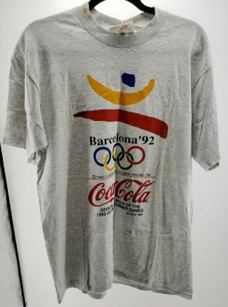 Vintage 1988 Cocacola Barcelona 1992 Olympic Summer Games 36 Usc 380 Shirt Size