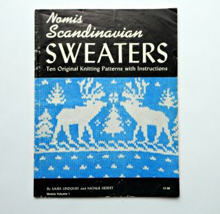 Vintage 1940s Nomis Scandinavian Nordic Adult Kids Sweater Knitting Pattern Book