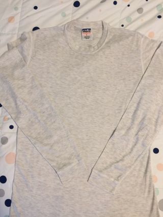 Patagonia Vintage Capilene Long Sleeve Shirt Base Layer.  Lightish Gray.  Size S