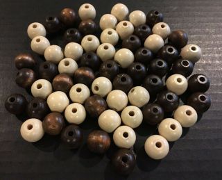 64 Wood Beads Replacement Parts For Score Four Game Vintage 1967 Lakeside 8325