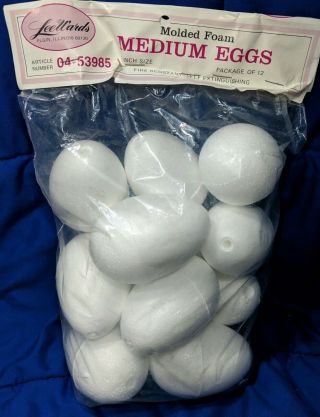 Vintage Lee Wards Medium Egg Shape Christmas Molded Ornament Craft Forms 12 Pack
