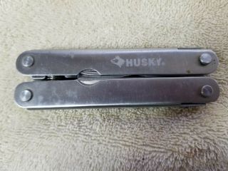 Vintage Husky Tools Pocket Man Multi - Tool Stainless Steel Shear Cutter Knife Saw