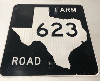 Authentic Retired Texas Farm Road 623 Highway Sign Live Oak Bee County