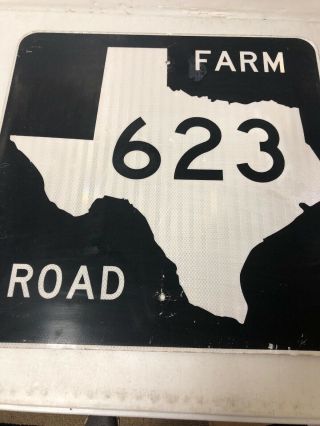 Authentic Retired Texas Farm Road 623 Highway Sign Live Oak Bee County 3