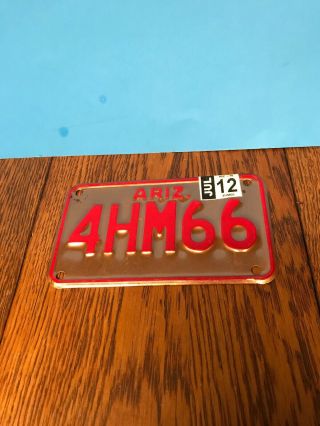 Arizona Motorcycle Size License Plate Tag 4hm66