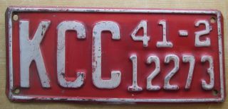Kansas 1941 - 1942 Kansas Corporation Commission License Plate 12273