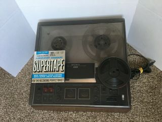 Sony Reel To Reel Tc - 366 With Dust Cover And,  2 Unlabeled Tapes