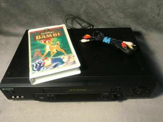 Sony Slv - N71 - Vcr Plus,  Bambi Vhs Tape,  Rca Cables - Great,