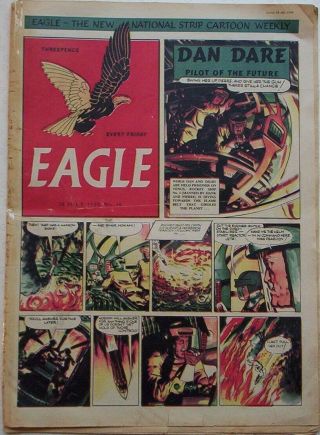 1950.  Vintage " Eagle " Comic Vol.  1 16.  Dan Dare.  Cutaway Of An American Loco.