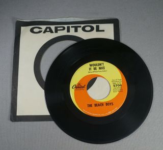 VINTAGE 45 RPM RECORD THE BEACH BOYS WOULDN ' T IT BE GOD ONLY KNOWS 2
