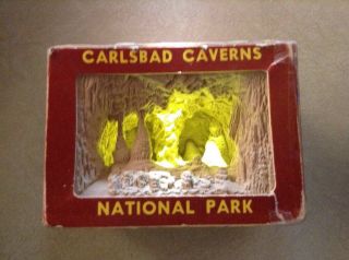 Vintage Souvenir Carlsbad Caverns National Park 3d Mini - Scene Shadow Box