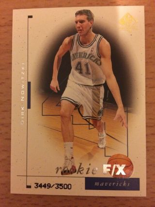 1998 - 99 Sp Authentic Dirk Nowitzki Rookie 99 3449/3500 Gem Beauty