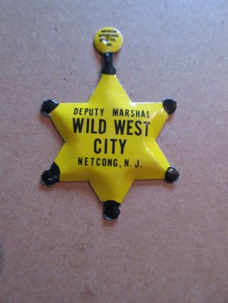 Deputy Marshal Wild West City Netcong,  Nj Star Shaped Badge Vintage