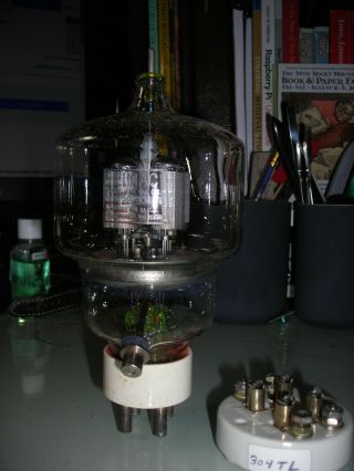 Eimac 304TL Triode tube with socket NOS 2