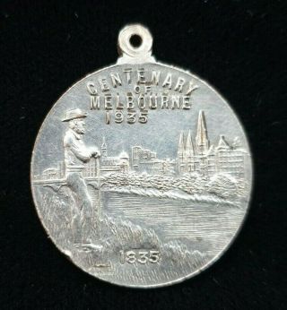 Vintage Centenary Of Melbourne 1935 & Centenary Of Vic 1934 Medallion Medal