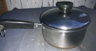 Vintage Revere Ware 1 Quart Saucepan With Lid Copper Bottom Made