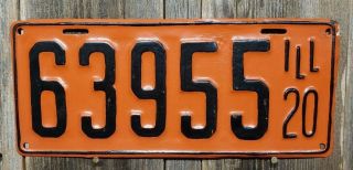 1920 Illinois " Passenger " License Plate (amateur Repaint)