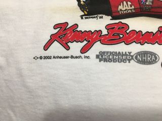 Kenny Bernstein 2002 Budweiser King Autographed T - Shirt 2